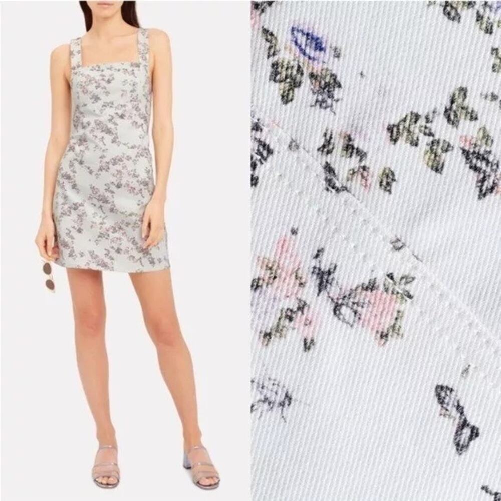 Rag & Bone Mini Dress Womens XS Paula Denim Micro Floral 100% Cotton